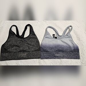 PINK Active Victoria's Secret Women's Sports Bra Set - Black Gray Blue Size XS